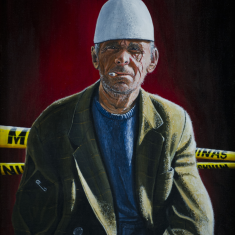‘Kosovo man’, oil on board.