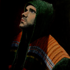 ‘Euan’, acrylic on canvas.