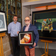 Three paintings; ‘Srebrenica Woman’, ‘Witness’, ‘Subjugation’. Acquired by St Mungo’s Museum of Culture & Religion, Glasgow.